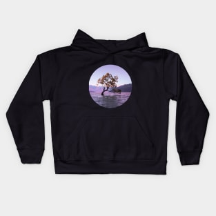 Alone Tree in the middle of the river Kids Hoodie